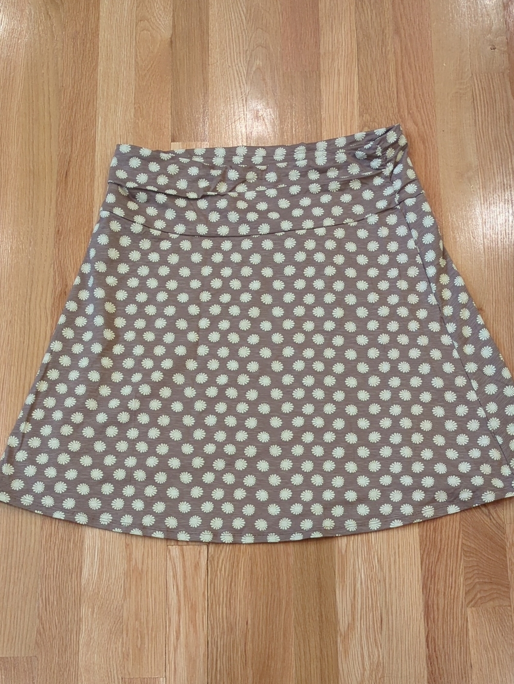 Granola Boho Girly Organic Cotton Toad&Co Brown Floral A-Line Mini Skirt XL NWT